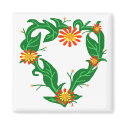 Vines heart with flowers magnet