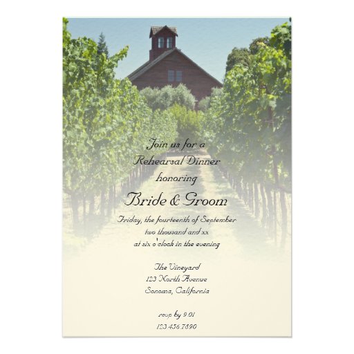 Vineyard and Red Barn Rehearsal Dinner Invite