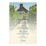 Vineyard and Red Barn Wedding Menu Personalized Stationery