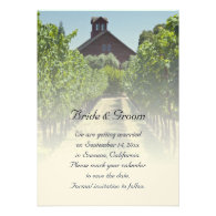 Vineyard and Red Barn Wedding Save the Date Personalized Invite