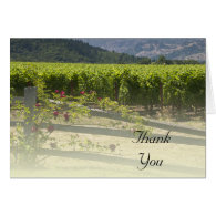 Vineyard and Rose Fence Thank You Note Card