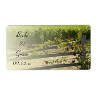 Vineyard and Rose Fence Wedding Favor Tags Personalized Shipping Label