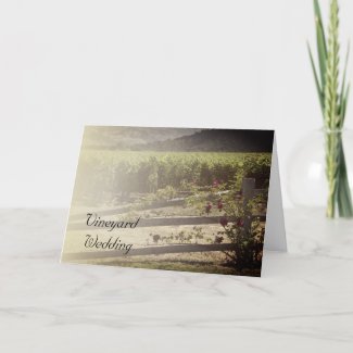 Vineyard and Rose Fence Wedding Save the Date Card