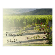 Vineyard and Rose Fence Wedding Save the Date Post Cards