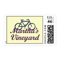 Vineyard Bicycle Postage Stamp by thehatch Vineyard Bicycle Postage Stamp