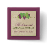Vineyard Bridal Party Buttons (Parchment Texture)