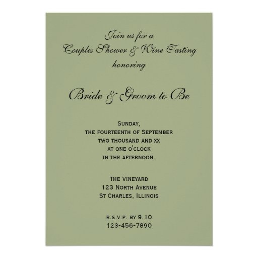 Vineyard Couples Shower Wine Tasting Invitation