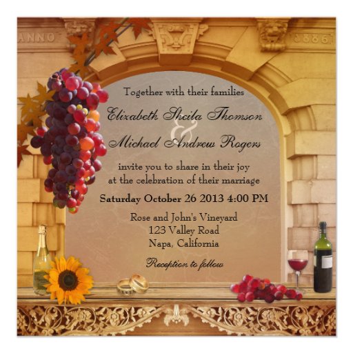 Vineyard Fall Wedding Invitation