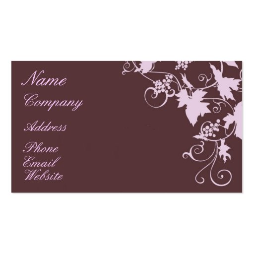 Vineyard Glory Business Card Template (front side)