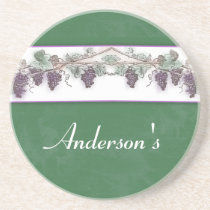 Vineyard grapes - Customize with your own name. coasters