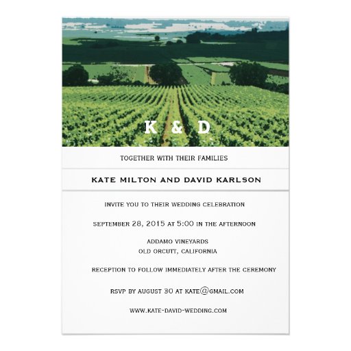 Vineyard Landscape Winery Wedding Invitation