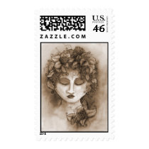 Vineyard Nymph Postage Stamp by 13BlackCatsDesigns Vineyard Nymph Postage Stamp