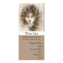 Vineyard Nymph Wine List Rack Card