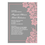 vineyard or garden gray & pink wedding invites invitations