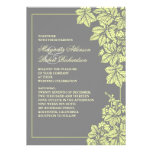 vineyard or garden gray & yellow wedding invites invitations