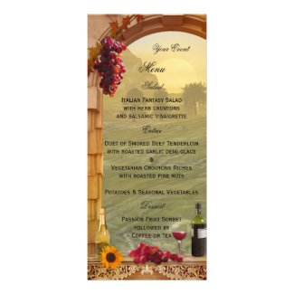 Vineyard or Wine Themed Menu Card Rack Cards