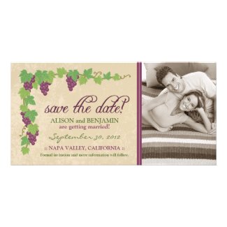 Vineyard Save the Date Announcement (Parchment) Photo Card Template