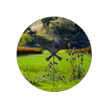 Vineyard Thistles Round Wallclock