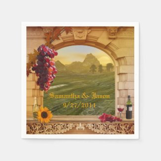 Vineyard Wedding or Thanksgiving Paper Napkins