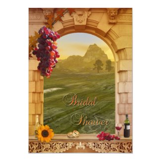 Vineyard Wine Themed Fall Bridal Shower Invitation 5" X 7" Invitation Card