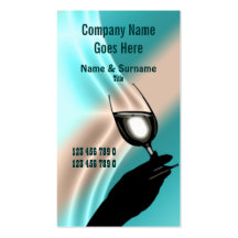 Vineyard winery wine sommelier aqua blue business card template