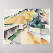 Vineyards on Lake Murten by August Macke Posters