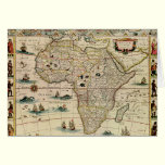 Vintage 1660's Africa Map by Willem Janszoon Blaeu cards