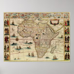 Vintage 1660's Africa Map Poster