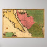 Vintage 1720 Map of California as an Island posters