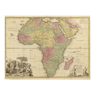 Vintage 1725 Africa Map Poster by ZephyrusBooks