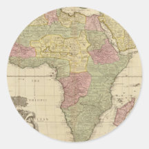 Vintage 1725 Africa Map Sticker