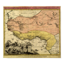 Vintage 1743 West Africa Map posters