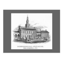 Vintage 1774 Independence Hall Philly Pa. Postcard