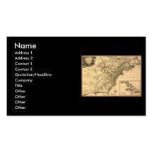 Vintage 1777 American Colonies Map by Phelippeaux Business Card Template