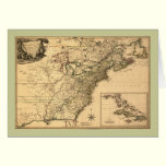 Vintage 1777 American Colonies Map by Phelippeaux cards