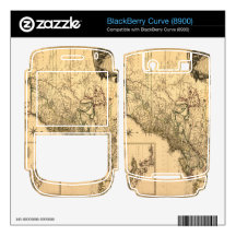 Vintage 1777 American Colonies Map by Phelippeaux BlackBerry Skins