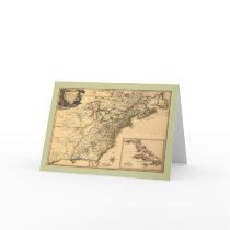 Vintage 1777 Map of American Colonies Greeting Cards