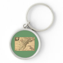 Vintage 1777 Map of American Colonies Keychain