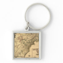 Vintage 1777 Map of American Colonies Keychains