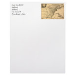 Vintage 1777 Map of American Colonies Letterhead Template