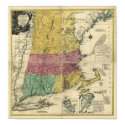 Vintage 1777  New England Map posters
