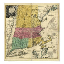 Vintage 1777 New England Map posters by ZephyrusBooks Vintage 1777 New England Map posters