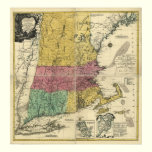 Vintage 1777  New England Map posters