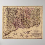 Vintage 1796 Connecticut Map Posters