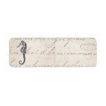 Vintage 1800s Hawaiian Sea Horse Illustration Labels
