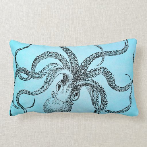 blue octopus pillow