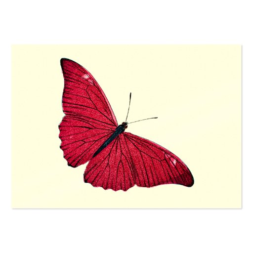Vintage 1800s Red Butterfly Illustration Template Business Card Template (front side)