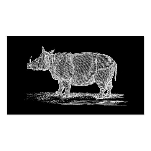 Vintage 1800s Rhinoceros Illustration - Rhino Business Cards