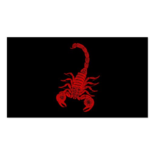 Vintage 1800s Scorpion Illustration Red Scorpions Business Cards
