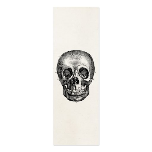 Vintage 1800s Skull Retro Skulls Skeleton Business Card Template (front side)
